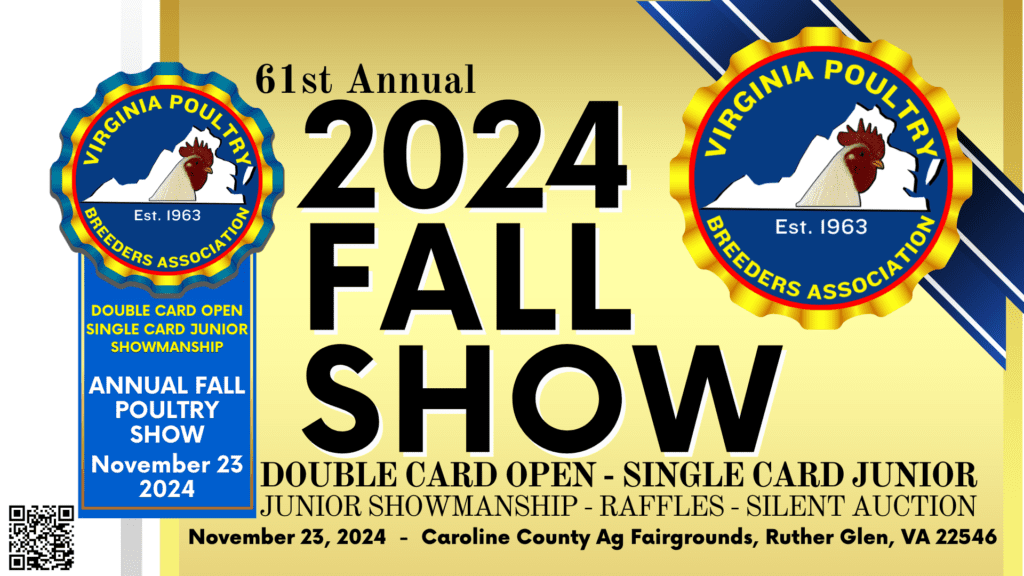 Upcoming Annual Fall Poultry Show 2024